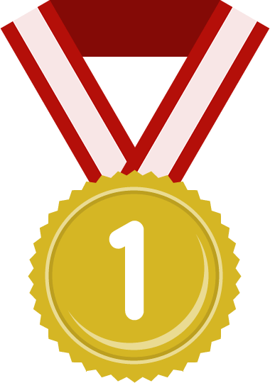 金メダル（1位）のフラットイラスト
