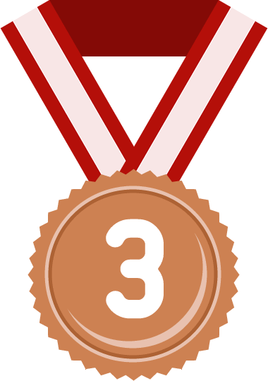 銅メダル（3位）のフラットイラスト